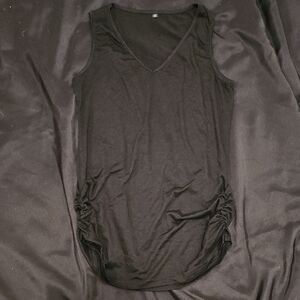 Black Sleeveless Maternity V-Neck Top